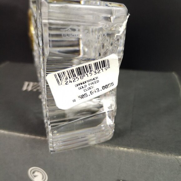 WATERFORD  Ireland Crystal Grandfather Gold Faced Clock Signed Needs Battery - Picture 5 of 15